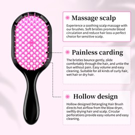 Detangling Brush,1 Pack Detangler Brush, Gentle & Effective Detangling on Wet or Dry Fragile Hair Types,Ultra-light, Detangling Brsuh ventilated and antistatic hairbrush (Purple)