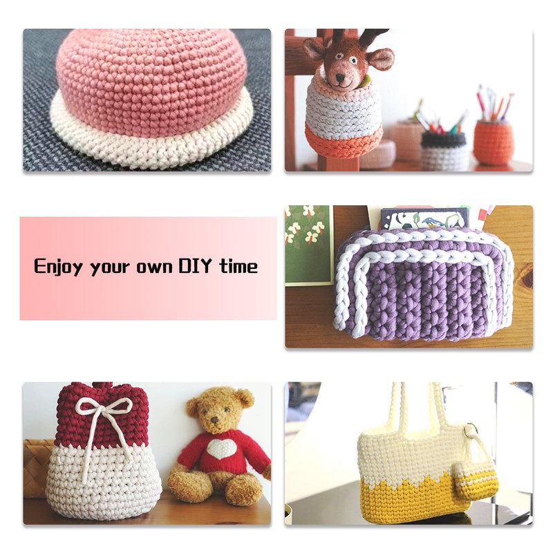 200g Crochet Yarn, Beginner Yarn, Thick Yarn, Gray Yarn with