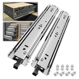 SHUHANG 1 Pair 100 lb Load Capacity Heavy Duty Locking Drawer Slides 12 14 16 18 20 22 24 26 28 30 32 34 36 38 40 Inch Full Extension Ball Bearing Rail with Lock Side Mount Cabinet RV Tool Box Runner