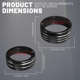 Tecledsn 3PCS Air Conditioner Switch Button Knob Cover, Aluminum Alloy Knob Ring Trim Cover, Climate Control Knob Covers, Auto Accessories Compatible with Dodge Challenger Durango 2015-2022 (Black)