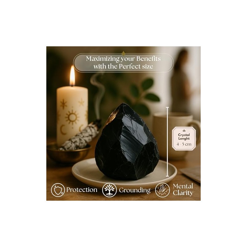 Anima Obsidian Crystal - Large 4-5 cm Jet Black Natural