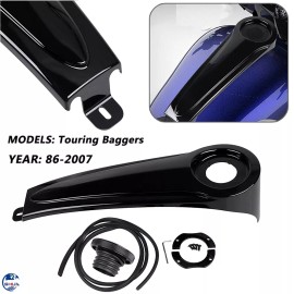 Unbranded Dash Fuel Console+Gas Tank Cap Cover For Harley Touring Bagger Street Road Glide