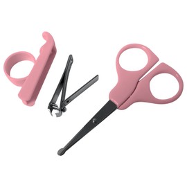 Evelots Baby Manicure Nail Clipper and Scissor Set - Safe for Babies, Pink