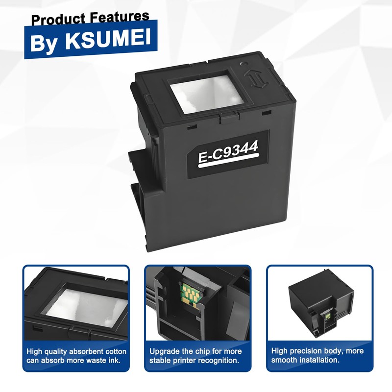 KSUMEI C9344 Maintenance Box Compatible with Workforce WF-2930 WF-2950 WF-2810