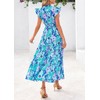 PRETTYGARDEN Women's 2025 Summer Floral Midi Dress Cap Sleeve V