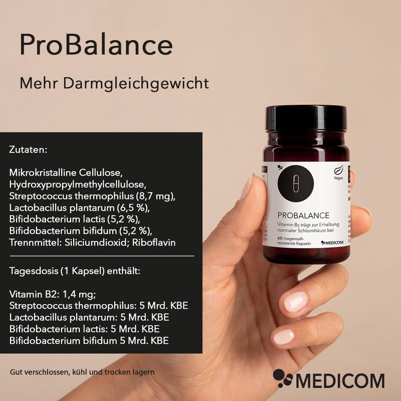 Medicom Medicom - ProBalance Kapseln, mit 4 hochdosierte Milchs?urebakterienkulturen und