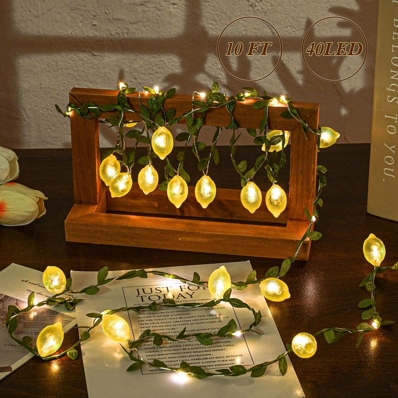 Haosonw Lemon Decor String Lights, 10FT 40 LED Lemon Decorative