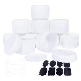 Benecreat 10 Pieces 3.5 oz (100 g) Cream Case, Empty Divided Containers, PP Material, Leak Proof, Cosmetic Dividing, Cream, Gel, Divided Case, Refill, Travel, Business Trips, White