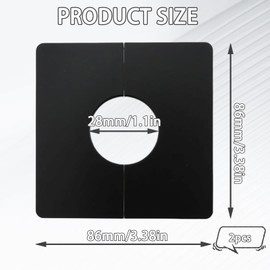 FENGCHUANG Heater Pipe Rosette Pack of 2, Rosettes for Radiator Pipes 24 mm, Snap-in Tap, Wall Hole, Pipe Cover, Collar/Wheel Ring for Pipes (Black)