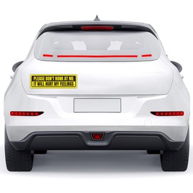 BAVAHA [11.5"x3"] Don't Honk at Me It Will Hurt My Feelings Bumper Sticker Do Not Honk at Me Inappropriate Funny Bumper Stickers Sarcastic Quotes Joke Meme Stickers Vinyl Decal for Car Vehicle Window