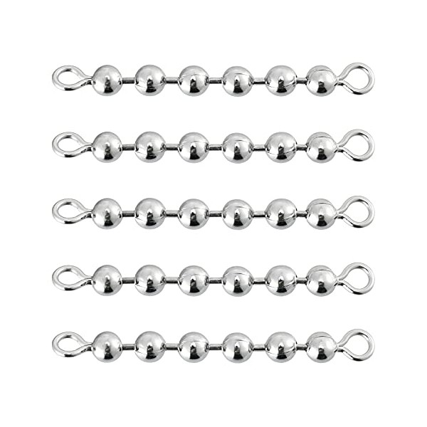 Dr.Fish 20 Pack Fishing Bead Chain Swivels Stainless Steel Catfish Swivels Catfish Tackle Catfish Rig Fishing Tackle Fishing Gear Freshwater Saltwater