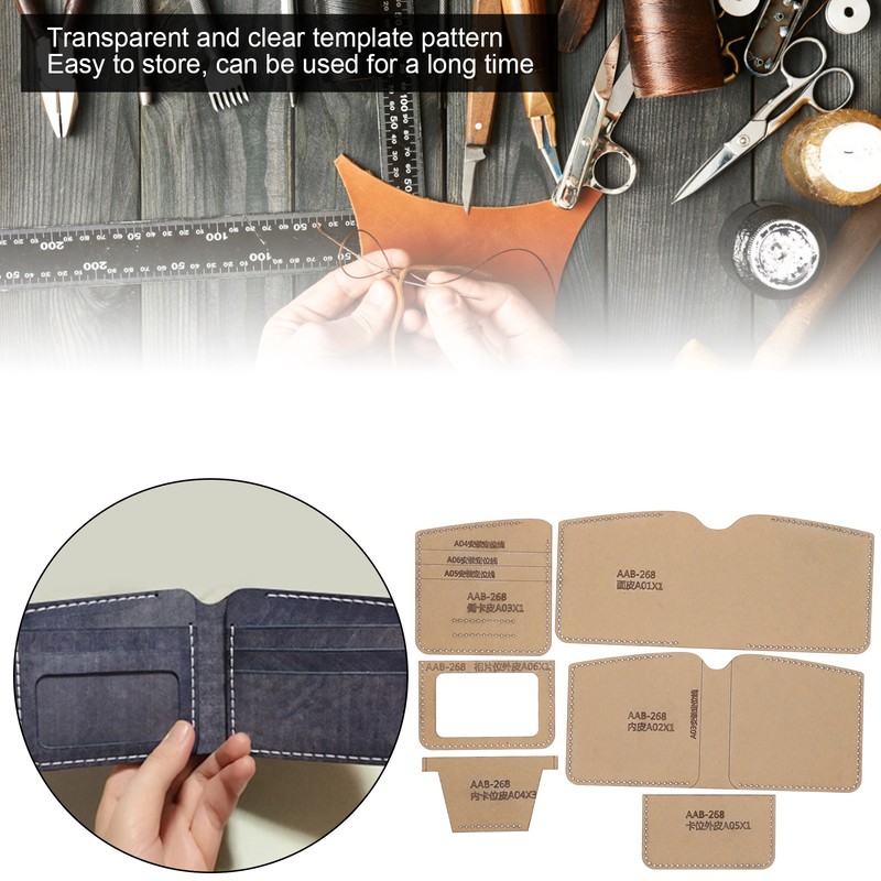 Acrylic Template Set Clear Wallet Pattern Stencil Making HandMade Craft