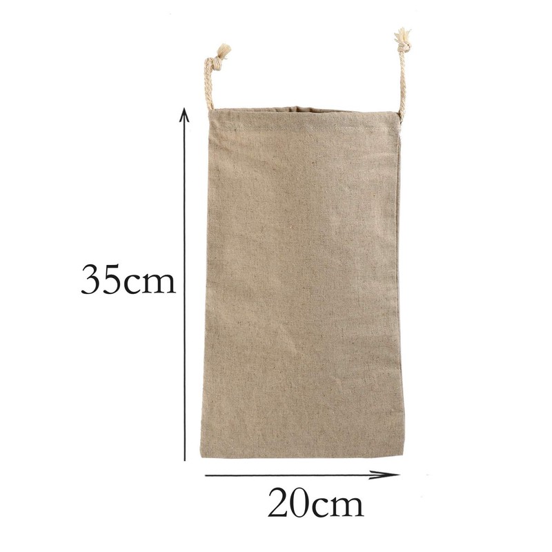 Reusable Bread Bags Made of Organic Linen, Pack of 5,