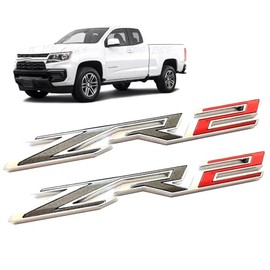 2Pcs Rear Tailgate ZR2 Emblems Truck Badge Sticker Compatible with 2019+ Colorado 1500 (Black Red)