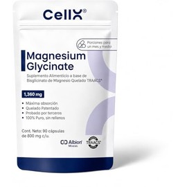 Cellx Magnesio Glicinato Quelado Traacs Albion Cápsulas Porciones Suplemento Alimenticio Adultos Suministro Días