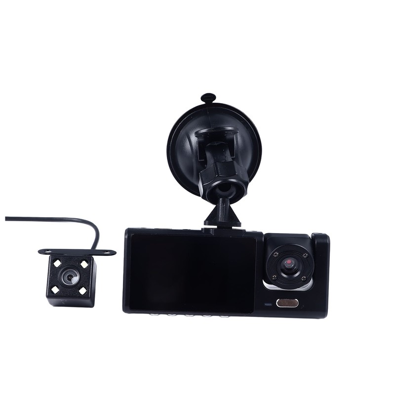 3 Channel Dash Cam 170° Front Viewing Angle Three Way