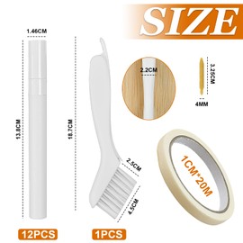 Byfoyif Pack of 12 White Restoration Tile Grout Pen Grout Repair Marker Tile Repair Pen with 12 Replacement Tips 1 Tape 1 Grout Brush