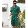 Fastkoala Men's Tracksuit Outfit Set Two Piece Button Suits Summer