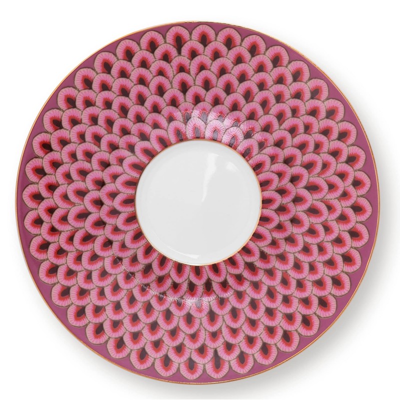 Pip Studio 51004144 Flower Festival Espresso with Bottom Dark Pink