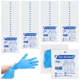 Chicingyou 50 Pairs Disposable Gloves Nitrile Powder Free Individually Packaged Nitrile Glove(Blue)