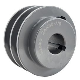 Saelno 2AK30-7/8 Double Groove V Belt Pulley 7/8 inch Bore 3.05" OD,V Belt Sheave Cast Iron for A AX 3L 4L V-Belts,2AK3078 Pulley