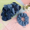Framendino, 6 Pack Blue Denim Scrunchies Blue Jeans Hair Ties