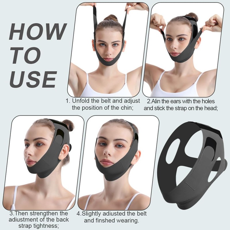 MKVZIYE V Face Masks, V-Shaped Chin Face Tightening Band, Suitable