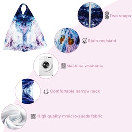 Gloserin 2 Pack Adult Bibs Scarf Washable and Reusable Dining Clothing Protector Adult Bib for Elderly Senior Citizens Women Eating