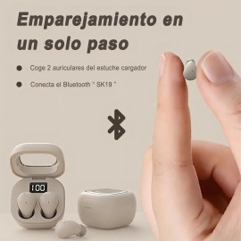 Lotfits Audífonos Bluetooth 5.3 Invisibles Para Trabajo Y Sueño Auriculares intraurales ultra pequeños inalámbricos invisibles más pequeños auriculares Bluetooth Color Negro SK19