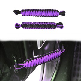 Car Door Interior Limiting Strap Compatible with 1997-2024 Jeep Wrangler TJ JK JKU JL JLU & Gladiator JT, Black&Purple