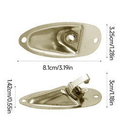 Soundspire Boat Style Guitar Jack Plate, 1/4" Gold Input/Output Socket for Fender Stratocaster/Strat ST (with Mounting Screws)