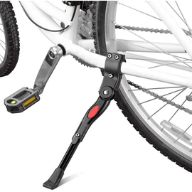 YAKAMOZ Bicycle Kickstand, Bike Aluminium Alloy Adjustable Side Kick Stand Rear Mount Stand for Cycling Mountain Road Bike Bicycle丨22" 24" 26" 700c Tire, Black