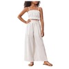 Floerns Girl's 2 Piece Set Ruffle Trim Cami Tops with