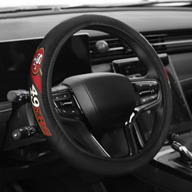 Aooble Sports Leather Steering Wheel Cover Car Accessories, Universal Size fit 14-15 Inch All Vehicle Steering Wheel Cover
