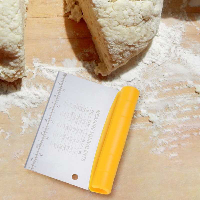 Optimal Dough Scraper in 2-Piece Practical Set, Dough Cutter Stainless