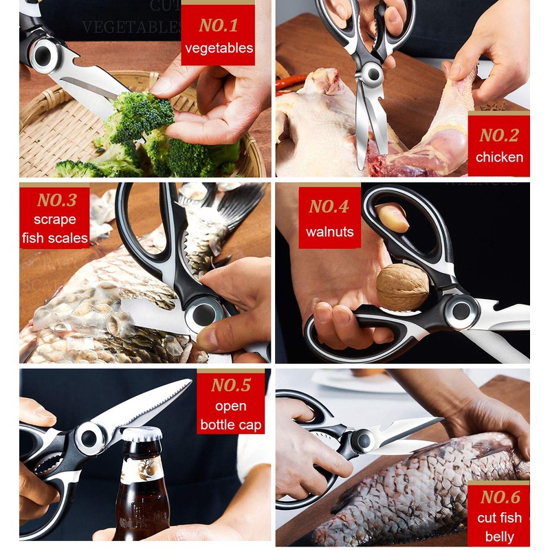 2 Pcs Kitchen Scissors, Heavy Duty Kitchen Scissors, Stainless Steel