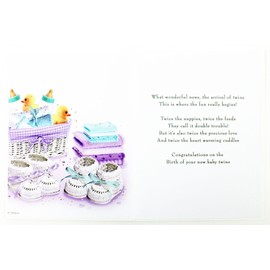 New Baby Twins Congratulations Greeting Card To Parents Unisex Gender Newborn