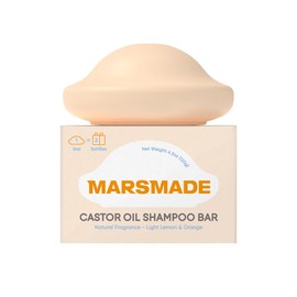 Marsmade Castor Oil Shampoo Bar Hydrating & Moisturizing Natural Hair Soap for Bathing, Hair Growth & Scalp Nourishment, Solid Shampoo for All Hair Types (120g, 4.23 oz)