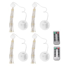 4pcs Firework Lights LED Warm Light Remote Control IP65 Waterproof Battery Powered Starburst String Lights for Tent Patio Christmas Decorations