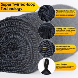 Qinzave 2PACK Car Drying Towel with 2 Sizes 16x24 24x35 Ultra Absorbent, No Streaks, Scratches for Cars, Trucks, SUVs Large Drying Towels Car Detailing with Twisted Loop for Car and Home Cleanups