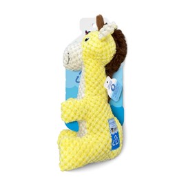 Spunky pup Clean Earth Plush Dog Toy with Squeaker - Recycled, Eco-Friendly, Floats for Beach, Lake, Pool - Giraffe