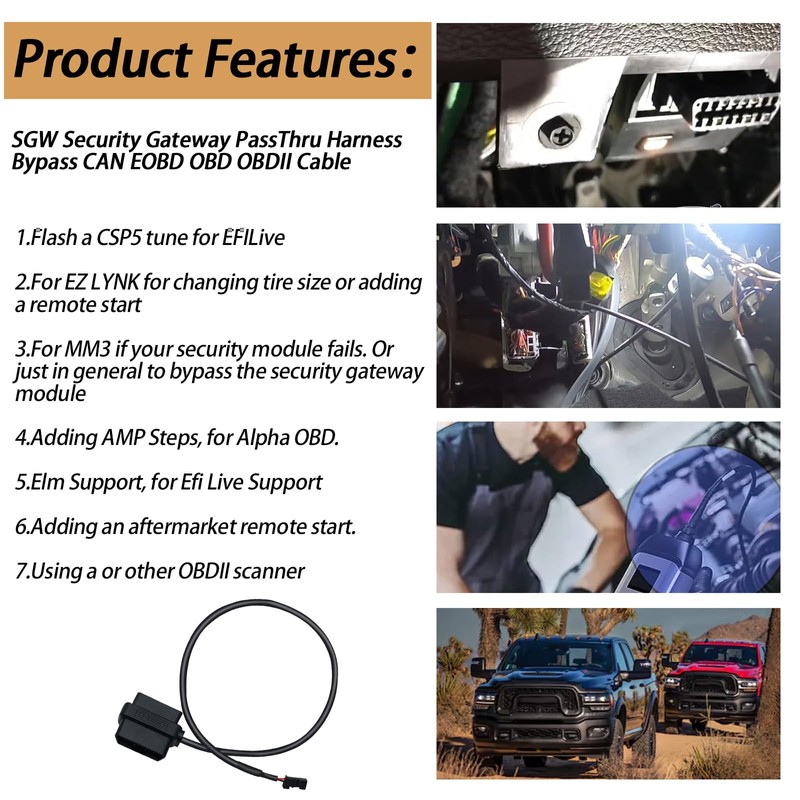 XTPTFABS SGW Security Gate-Way PassThru Harness Bypass CAN EOBD OBD