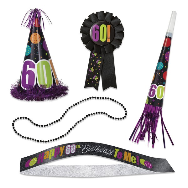 Birthday Cheer 60th Birthday Party Accessories Kit, 5pc