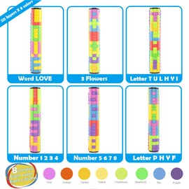 R.Y.TOYS Cubo Rubik,Regalos de Pascua,Sequence,Perplexus Juguete Fidget para Adultos / Adolescentes / Niños / Niñas,Rompecabezas de Cubo Mágico,Enigmas para Adultos,Juguete Lógico Giratorio y Deslizante de Cilindro,Regalo para Niños Niño(8 colores x 20 c