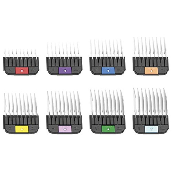 WAHL Professional Animal Stainless Steel Attachment Guide Comb Set for Detachable Blade Pet, Dog, Cat, and Horse Clippers (3390-100)