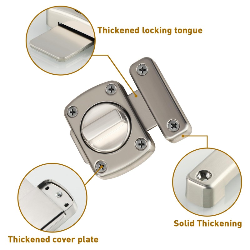 Alise Gate Latch Slide Bolt Latches Lock,Large Size Safety Double