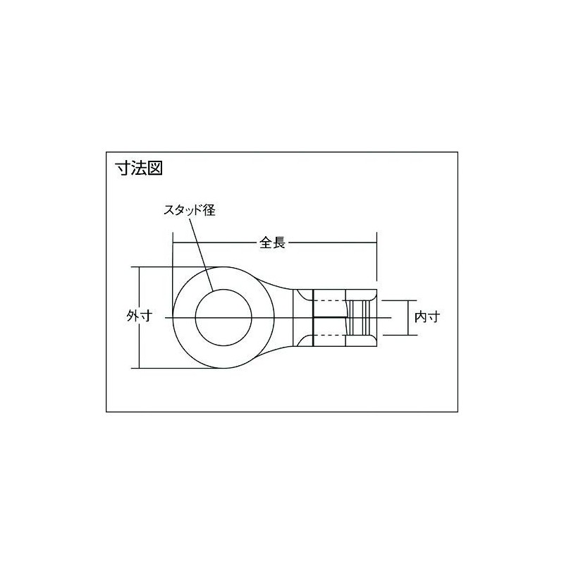 TRUSCO T-R2-6 Bare Crimp Terminals Round Φ2.5 in (6.4 mm)