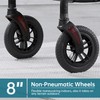 ELENKER All-Terrain Rollator Walker with 8” Non-Pneumatic Wheels, Sponge Padded
