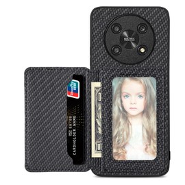 MOJIA Case for Honor Magic4 Lite, Ultra Thin Flip Card Case, TPU & PU Leather, Black with Card Holder & RFID Blocking