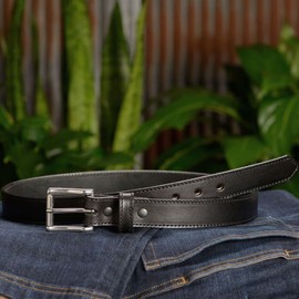 Bullhide Belts Mens Leather Belt for Work, Casual, Dress 1.25" Wide, Black, 36"